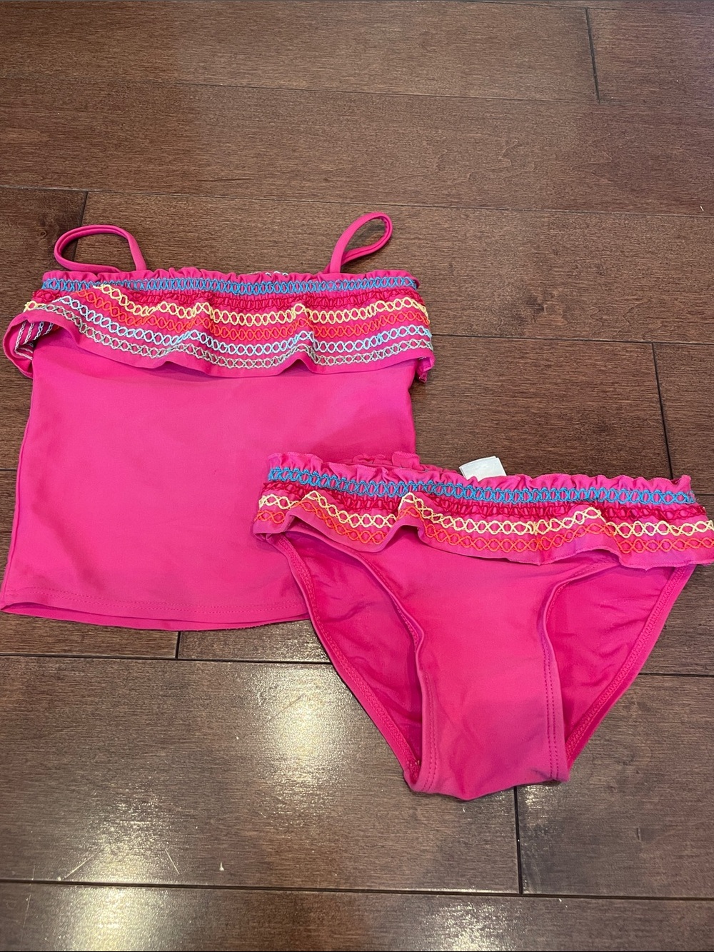 Old Navy Hot Pink Ruffle Tankini Set